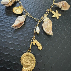 Gold Shell Charm Necklace